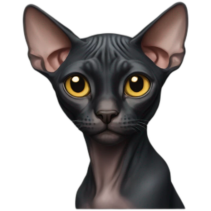 black sphynx cat emoji
