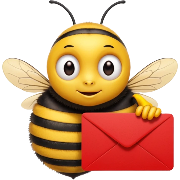 bee holding a red card emoji