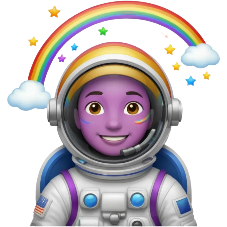 Astronaut with rainbow trail emoji