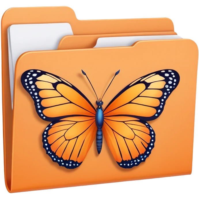pastel orange file folder with butterfly on the cover  emoji