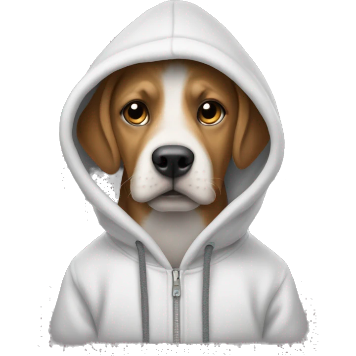 Dog wearing a hoody￼ emoji
