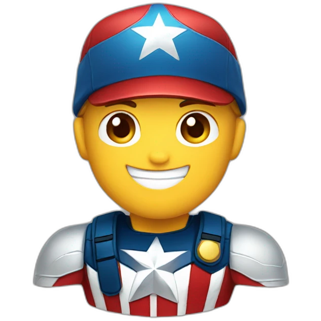 happy captain america with red christmas hat emoji