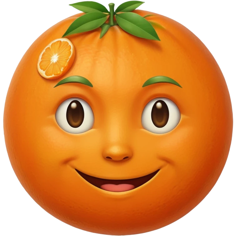 A tangerine 🍊 with face of full moon 🌝 emoji