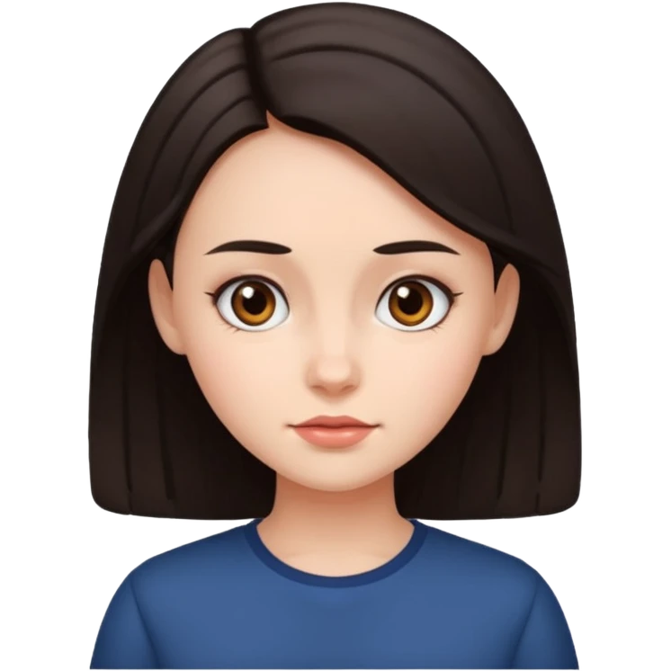 Big forehead girl dark hair emoji