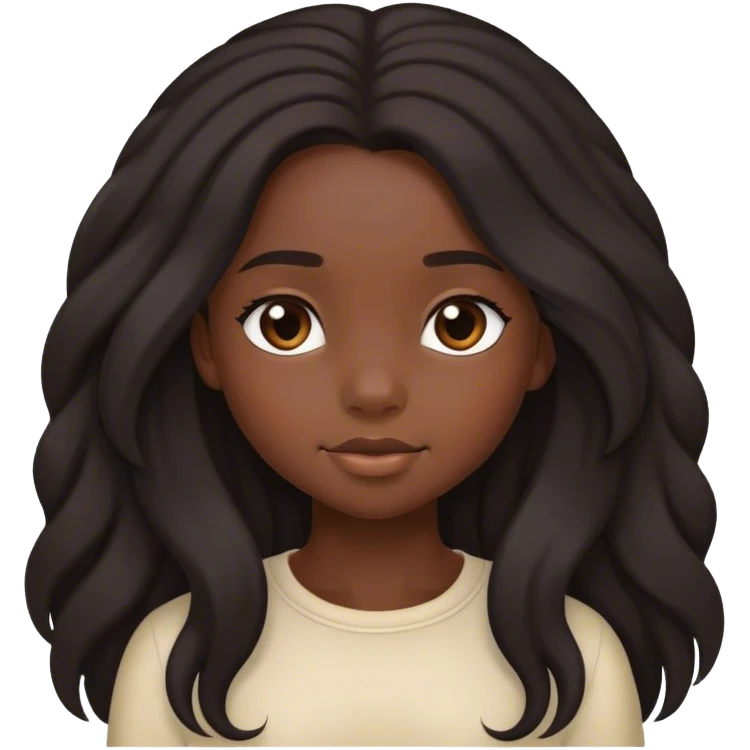 Black cute girl with long 4c hair emoji