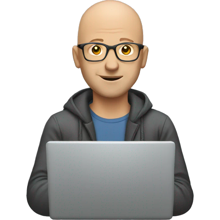bald man with laptop emoji