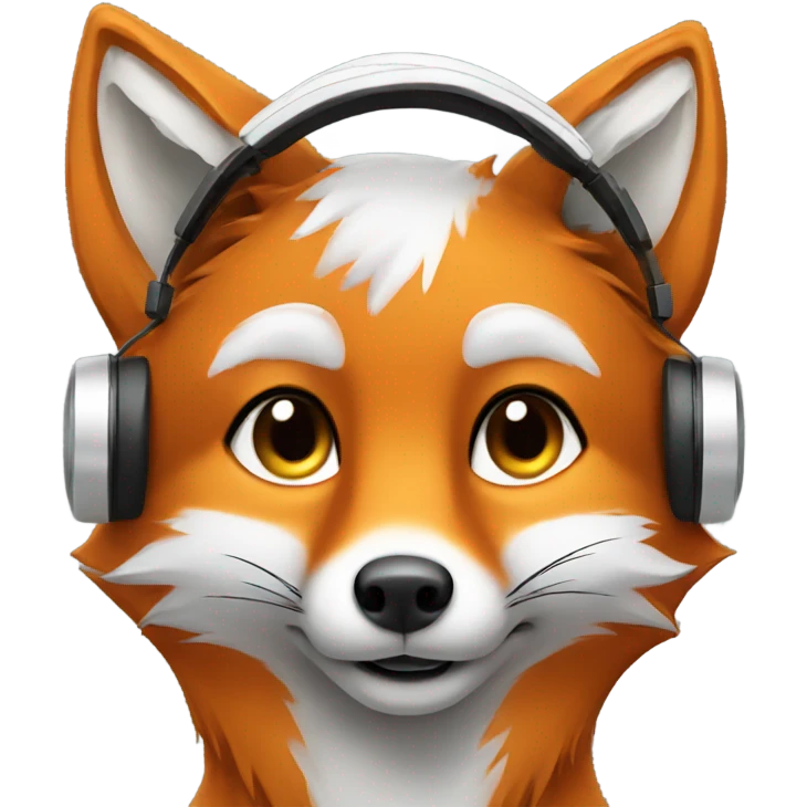 fox with headphones emoji