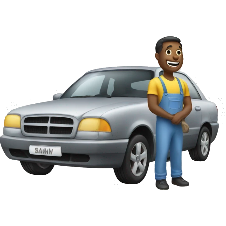 man washing a car emoji