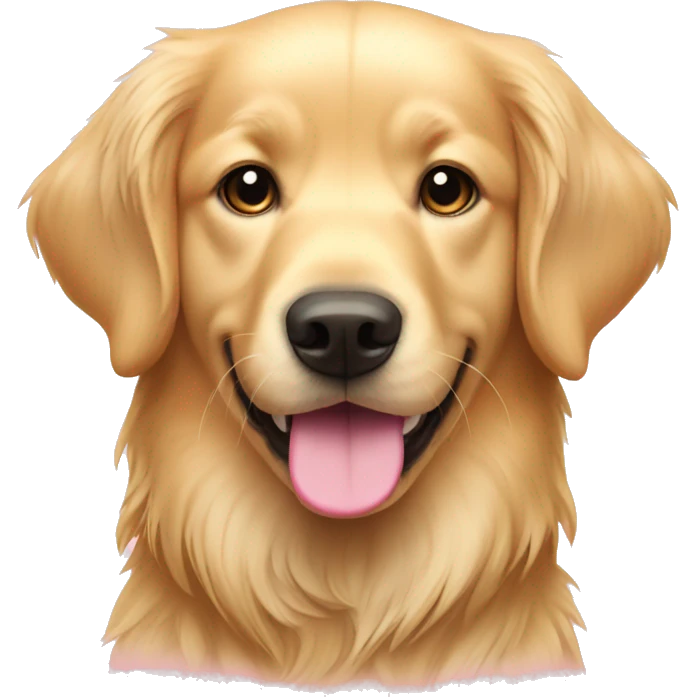 light golden retriever with pink collar  emoji