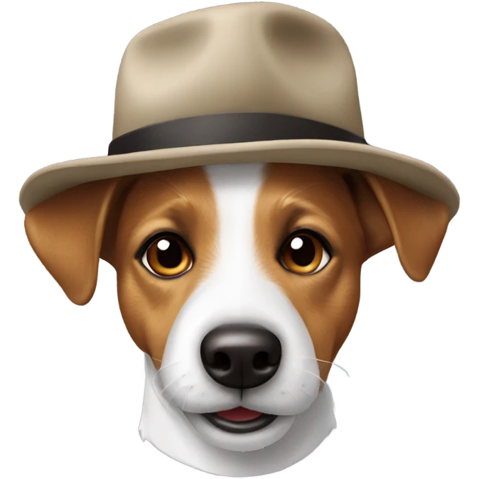 Jack Russel wearing hat emoji