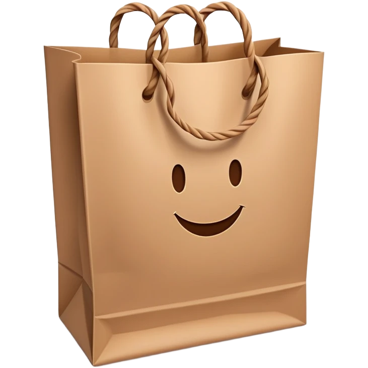 A paper shopping bag with twisted handles and slight crinkles emoji