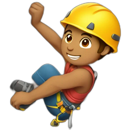 Rock Climber holding on cliff emoji