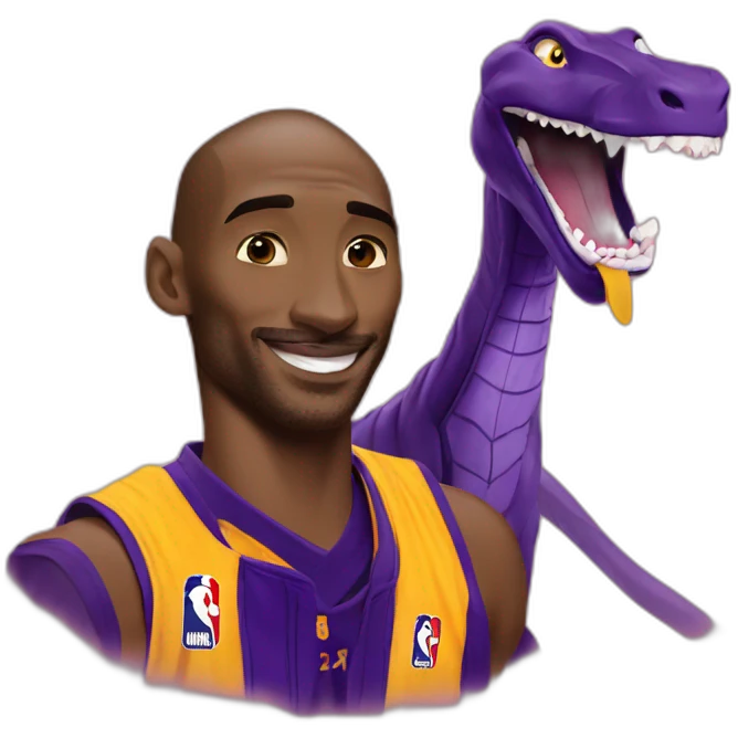 Kobe Bryant with a mamba emoji