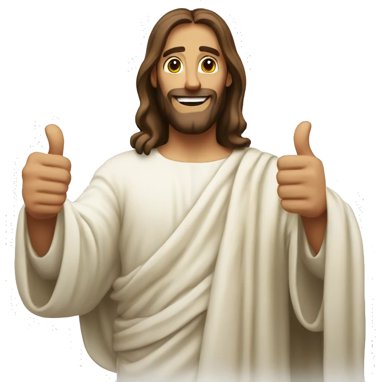 Jesus with thumbs up emoji