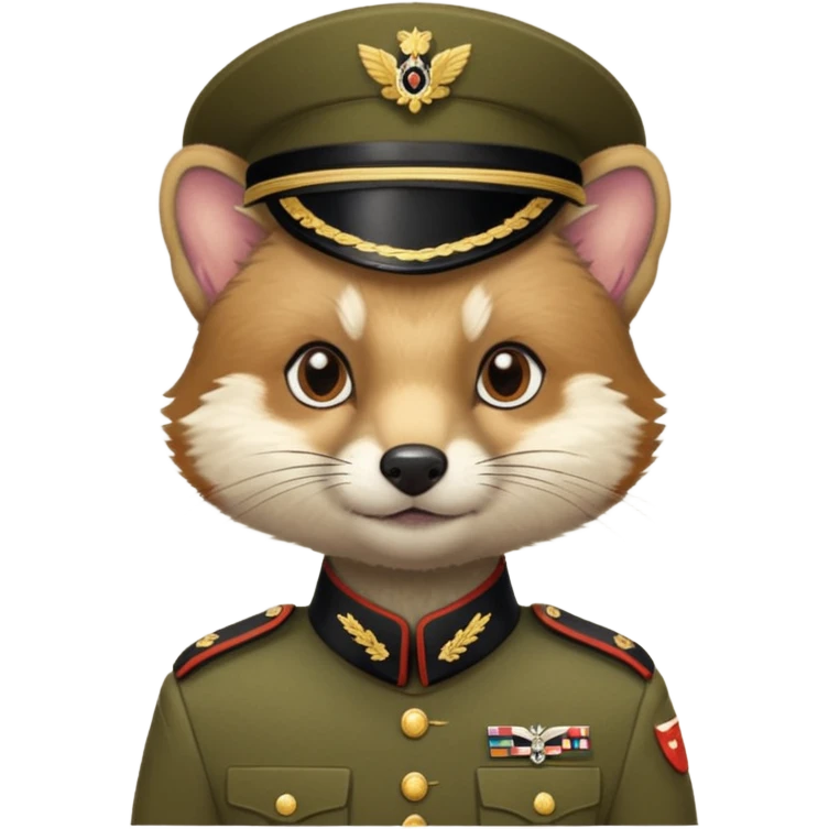 Marten in military uniform emoji