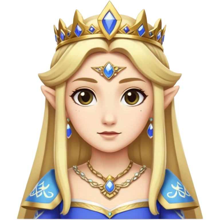 Princess Zelda with blonde hair and royal dress emoji