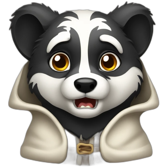 Snarling badger wearing a cloak emoji