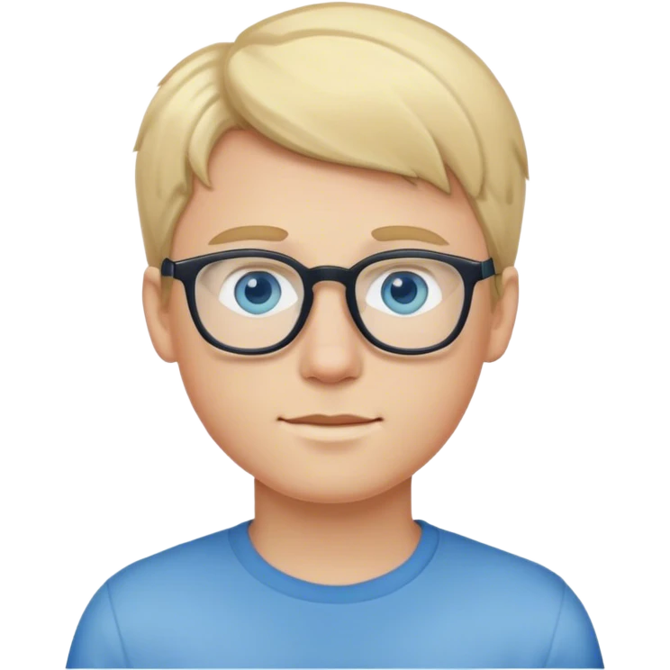 white boy with blonde hair blue eyes and glasses pooping emoji
