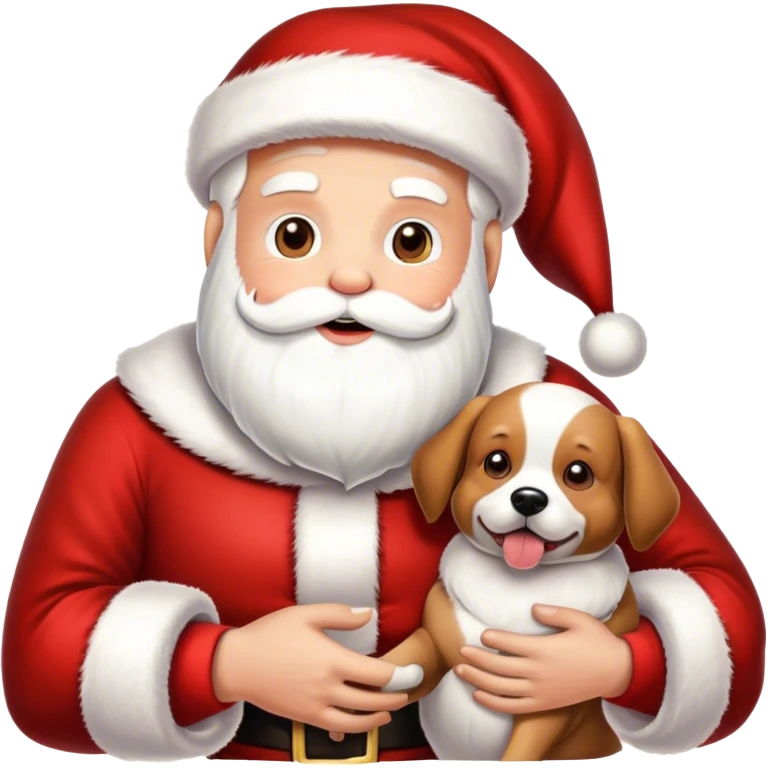 Santa clos with a dog  emoji