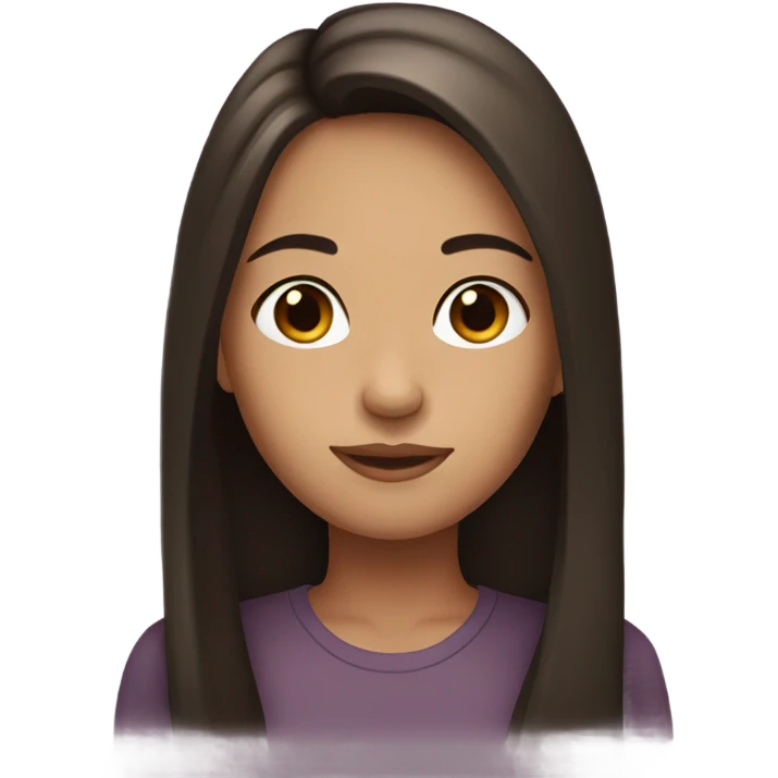 Girl with long dark brown hair  emoji