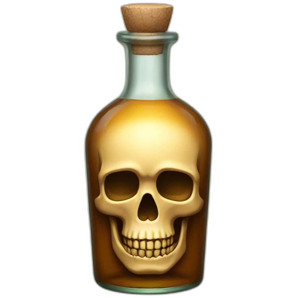 Mezcal bottle with a skull emoji