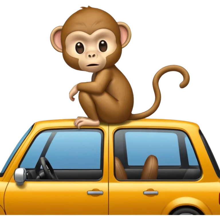 Monkey on a car emoji