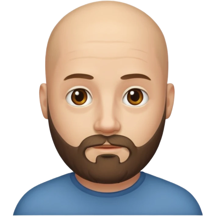 bald man with beard realistic emoji