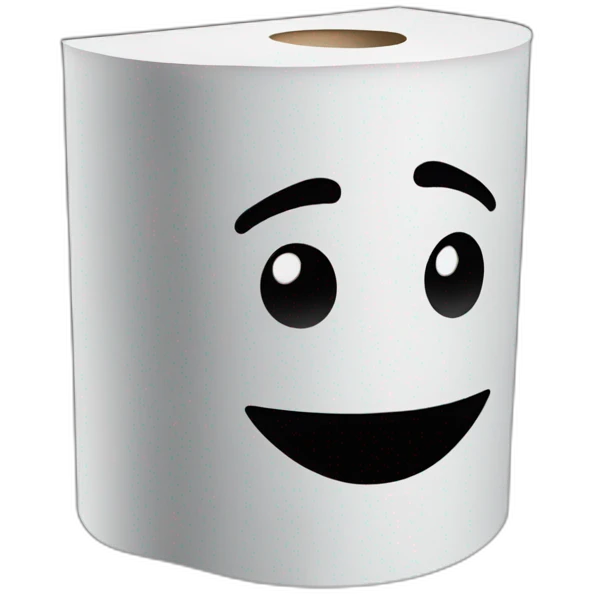 Papier toilette sur un noir emoji