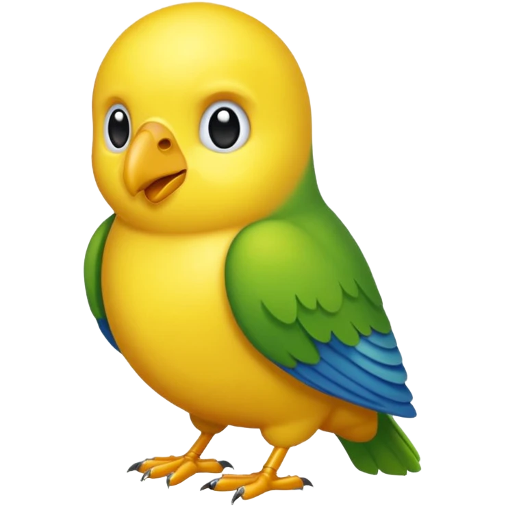 Pappagallo giallo e blu con il giallo sul petto le ali e la coda blu e la fronte poco poco verde emoji