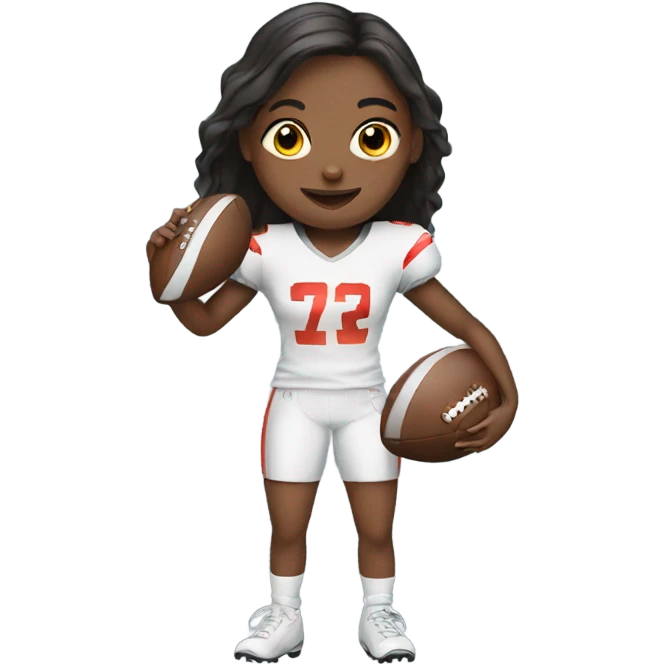 Girl with football emoji