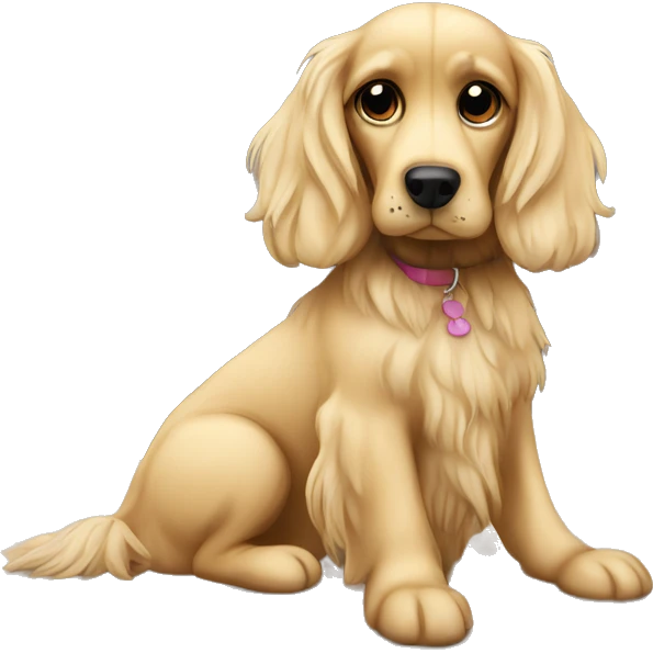 Cocker dog in cozy settings blondie emoji
