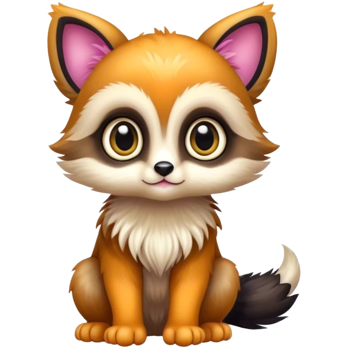 Adorable colorful baby edgy animal-hybrid full body, big Eyes emoji