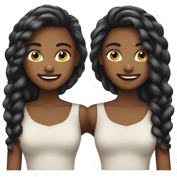 Menina com Cabelos pretos e Longos ACENANDO emoji