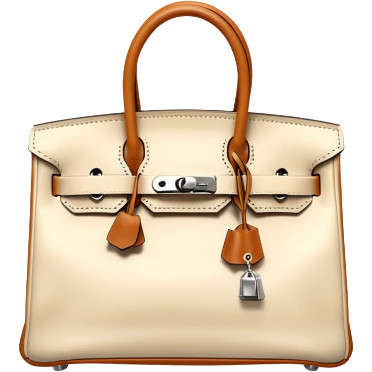 hermes birkin plain cream color bag emoji