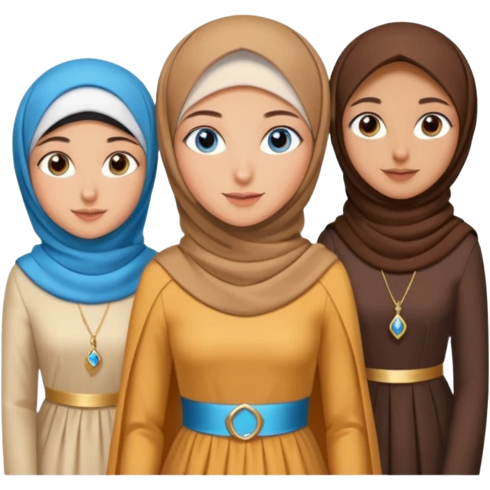 Turkish beautiful finish Konya girls blue eyes with party design hijab long tail dress and the friends have a championship with party details  emoji