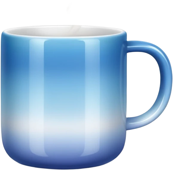 blue ombre ceramic mug emoji