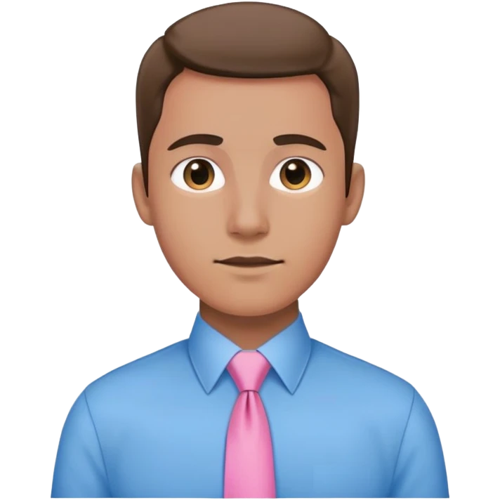 blue shirt and a pink tie emoji