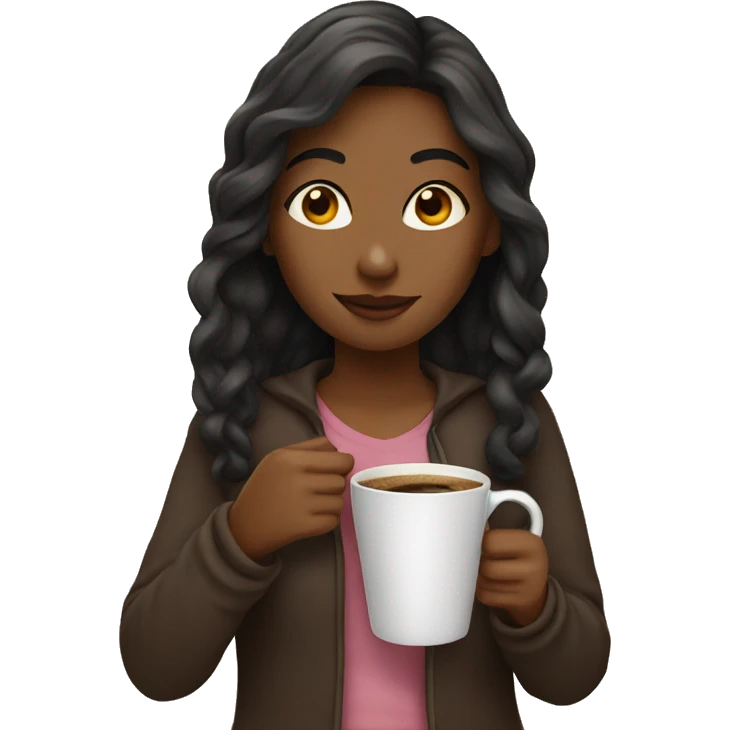 Girl drinking coffee  emoji