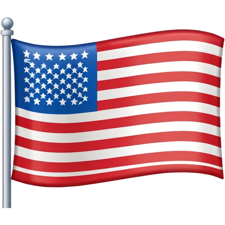red, white, and blue striped flag, classic emoji style emoji