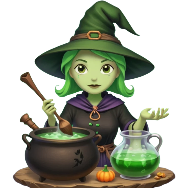 green witch cooking potion emoji