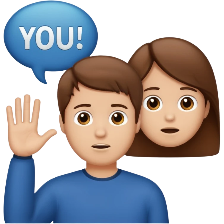 A man with brown hair with a speech bubble that says “you do you boo boo” emoji