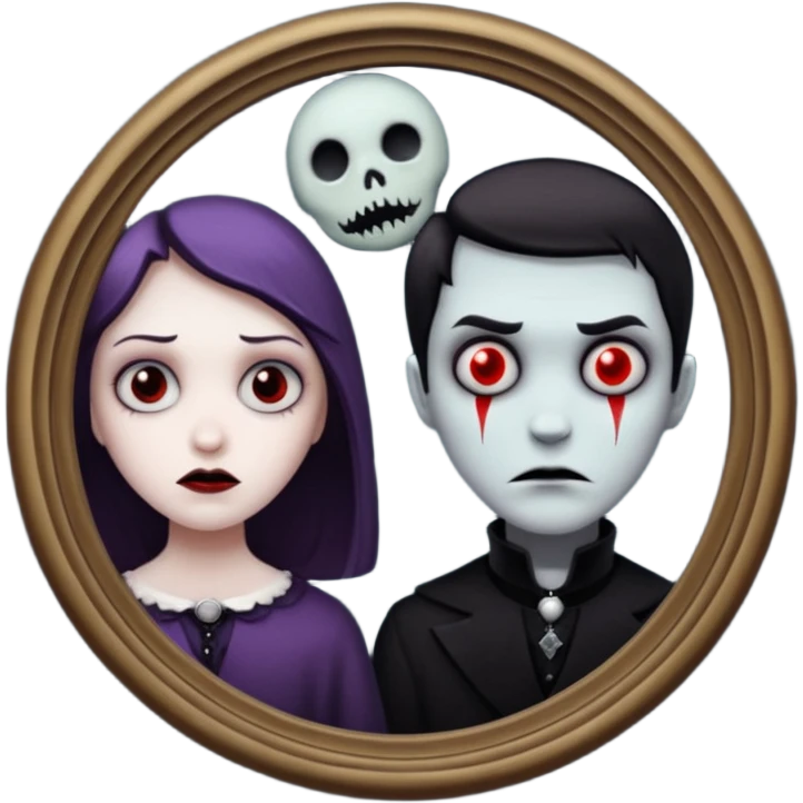 Spooky killer on mirror behind me
 emoji