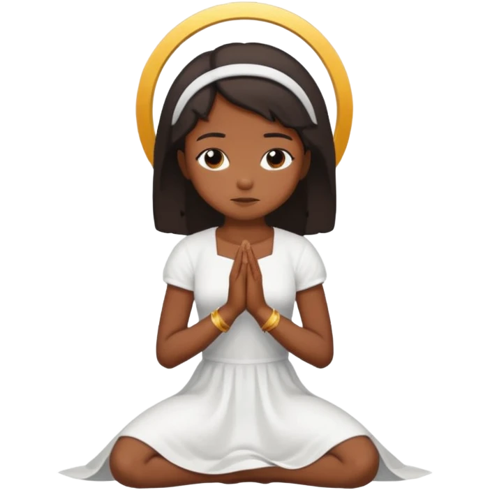 Black girl praying on knees emoji