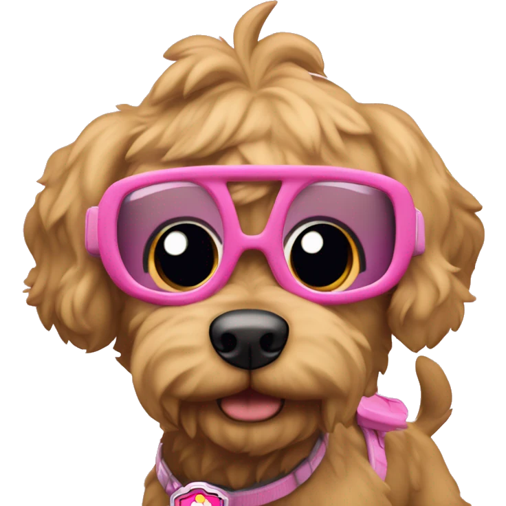  tan fur cockapoo Paw patrol skye with pink goggles  emoji