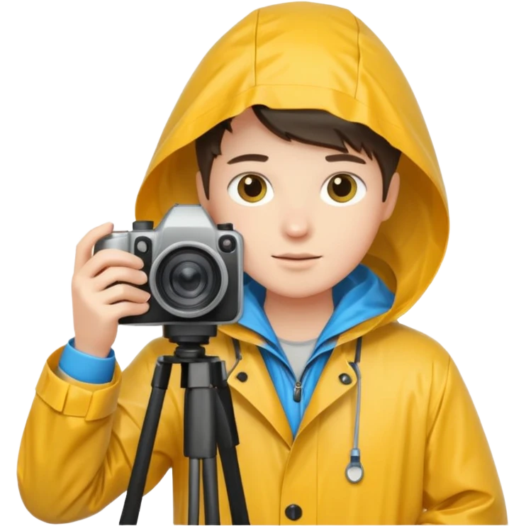 fotographer with rain coat emoji