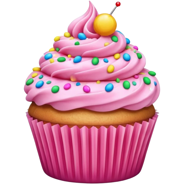 Cupcake with pink icing emoji