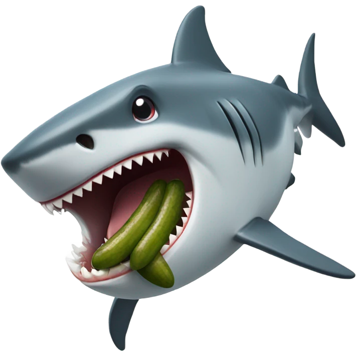 Shark eating pickle emoji