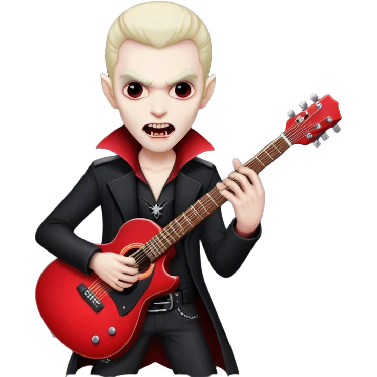 A rockstar who is a vampire holding a guitar emoji