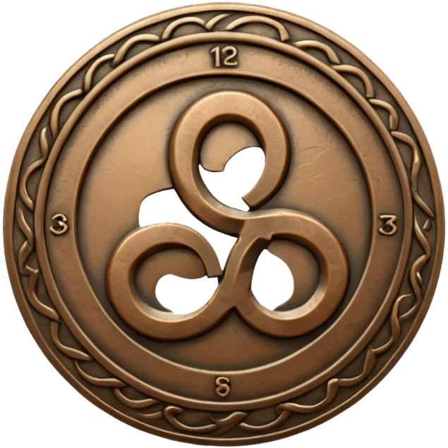 A mora coin with a triskelion on it  emoji