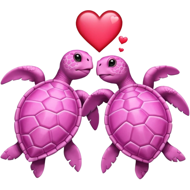 Pink Sea turtles with heart emoji